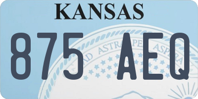 KS license plate 875AEQ