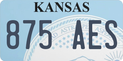 KS license plate 875AES