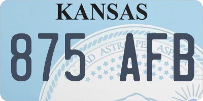 KS license plate 875AFB