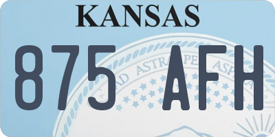 KS license plate 875AFH