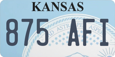 KS license plate 875AFI