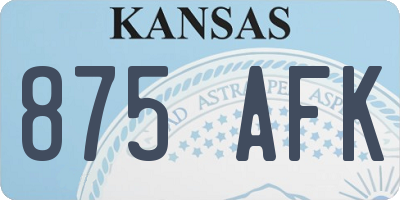 KS license plate 875AFK