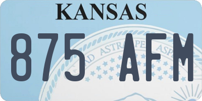 KS license plate 875AFM