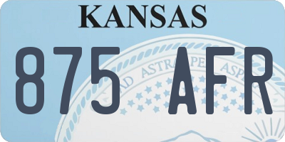 KS license plate 875AFR