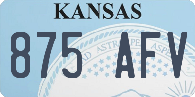 KS license plate 875AFV