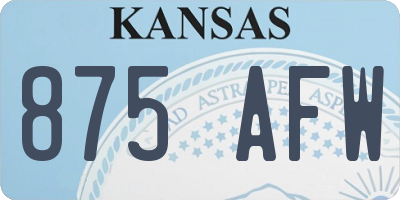 KS license plate 875AFW