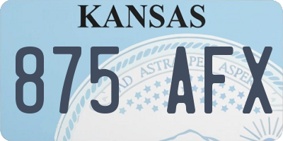 KS license plate 875AFX