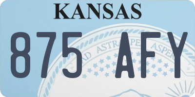 KS license plate 875AFY