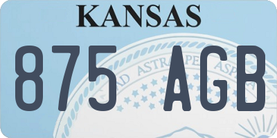 KS license plate 875AGB