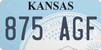 KS license plate 875AGF