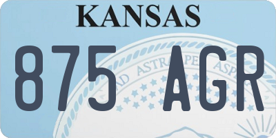 KS license plate 875AGR