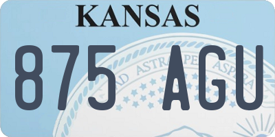 KS license plate 875AGU
