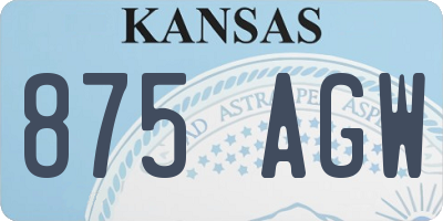 KS license plate 875AGW