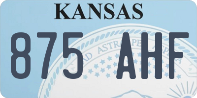 KS license plate 875AHF