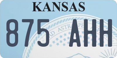 KS license plate 875AHH