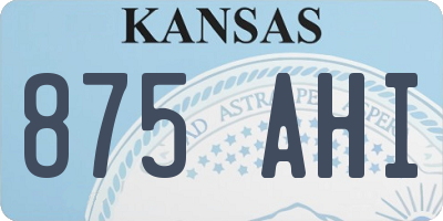 KS license plate 875AHI