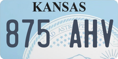 KS license plate 875AHV