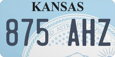 KS license plate 875AHZ