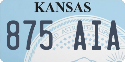 KS license plate 875AIA