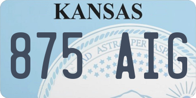 KS license plate 875AIG