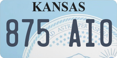 KS license plate 875AIO