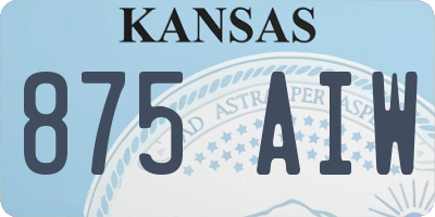 KS license plate 875AIW