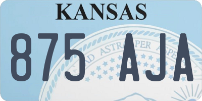 KS license plate 875AJA