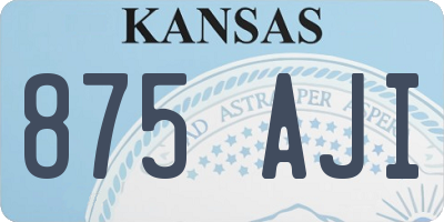 KS license plate 875AJI