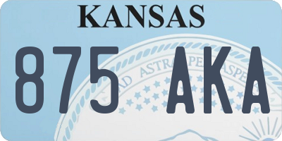 KS license plate 875AKA