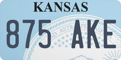KS license plate 875AKE