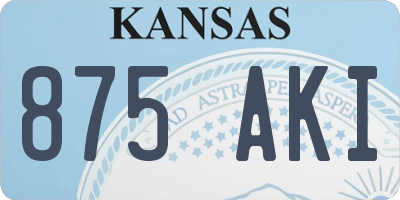 KS license plate 875AKI