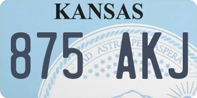KS license plate 875AKJ