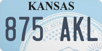KS license plate 875AKL
