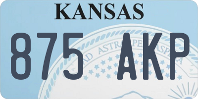 KS license plate 875AKP
