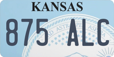 KS license plate 875ALC