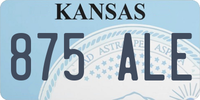 KS license plate 875ALE