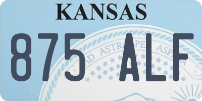 KS license plate 875ALF