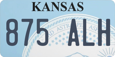 KS license plate 875ALH