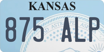KS license plate 875ALP