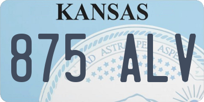 KS license plate 875ALV