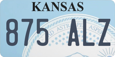 KS license plate 875ALZ