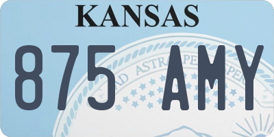 KS license plate 875AMY