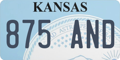 KS license plate 875AND