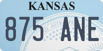 KS license plate 875ANE