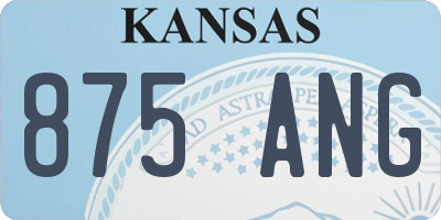 KS license plate 875ANG