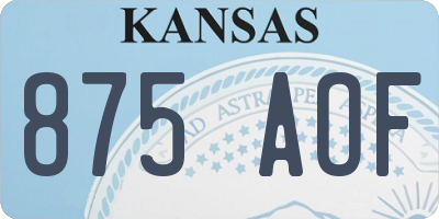 KS license plate 875AOF