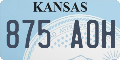 KS license plate 875AOH