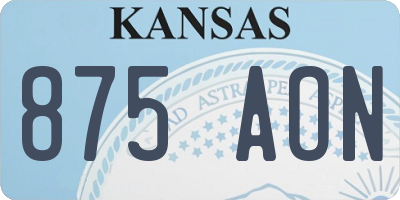 KS license plate 875AON