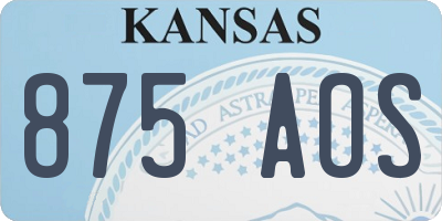 KS license plate 875AOS