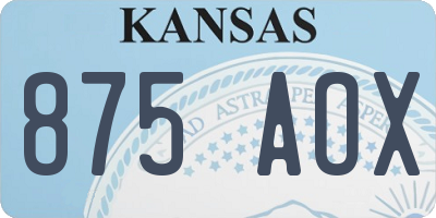 KS license plate 875AOX